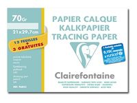 Clairefontaine Fine Arts - Pochette papier calque - 15 feuilles - A4 - 70 gr