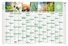 Quo Vadis Equology - Calendrier recyclé horizontal - 13 mois sur 1 face - carte de France au verso - 43 x 55 cm