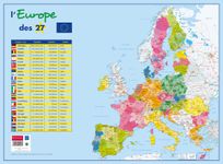 Sous-main carton rigide Carte Europe Politique - 40,5 x 55 cm - Bouchut