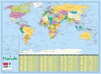 Sous-main carton rigide Carte Monde Politique - 40,5 x 55 cm - Bouchut