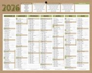 Calendrier bancaire année civile BOUCHUT "Natura Mini" 21 x 26,5 cm coloris beige