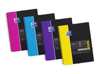 Oxford Etudiants - Cahier Nomadbook A4+ (24 x 29,7 cm) avec pochettes 3 rabats - 160 pages - petits carreaux (5x5 mm) - double spirale - disponible dans différentes couleurs