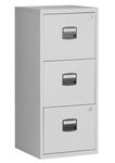 Classeur métallique monobloc - 3 tiroirs - H102 x L41 x P40 cm - gris clair