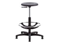 Siege technique TECNIK - tabouret assis-debout - hauteur réglable jusqu'à 75 cm - repose-pieds réglable - noir