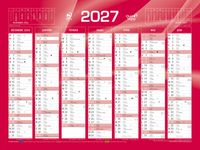Quo Vadis - Calendrier mural - Français - Classic - Rouge - 14 mois de décembre à janvier - 55x40,5 cm - Papier Clairefontaine blanc - Fabrication française