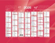 Quo Vadis - Calendrier bancaire 7 mois par face - 13,5 x 18 cm - rouge