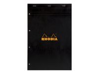 Rhodia Basics - Bloc notes - A4 + - 160 pages - grands carreaux - 80g - noir
