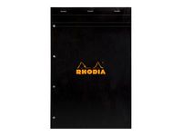 Rhodia - Bloc notes - A4 + - 160 pages - petits carreaux - noir