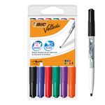 BIC VELLEDA 1741 - Pack de 6 marqueurs effaçables - pointe ogive - couleurs assorties