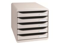 Exacompta BigBox Plus - Module de classement 5 tiroirs - gris