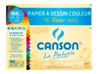 Canson - Pochette papier à dessin - 8 feuilles - A3 - 160 gr - couleurs pastel