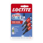 Loctite Super Glue 3 Liquid - 3 Tubes de colle à prise rapide - Transparent - 1 gr