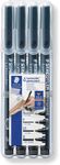 STAEDTLER LUMOCOLOR - Pack de 4 marqueurs permanents - pointes assorties - noir