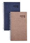 Agenda de poche à spirale Ecorama Kazar - 1 semaine sur 2 pages - 9 x 16 cm - disponible dans différentes couleurs - Brepols