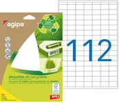 Apli Agipa - Etui A5 - 1568 Étiquettes 100% recyclées blanches multi-usages - 12 x 18,3 mm - coins arrondis - réf 101242