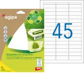 Apli Agipa - Etui A5 - 630 Étiquettes 100% recyclées blanches multi-usages - 12,8 x 38 mm - coins arrondis - réf 101244