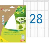Apli Agipa - Etui A5 - 392 Étiquettes 100% recyclées blanches multi-usages - 48,5 x 18,5 mm - coins arrondis - réf 101246