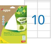 Apli Agipa - Etui A5 - 140 Étiquettes 100% recyclées blanches multi-usages - 38,5 x 65 mm - coins arrondis - réf 101249