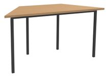 Table de réunion Trapèze - 120 x 60 cm - Pieds carrés anthracite - imitation Hêtre