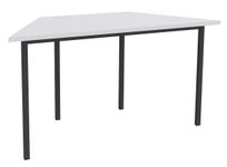 Table de réunion Trapèze - 120 x 60 cm - Pieds carrés anthracite - Blanc perle