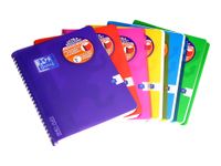 Oxford Openflex - Cahier polypro à spirale 17 x 22 cm - 180 pages - grands carreaux (Seyes) - disponible dans différentes couleurs