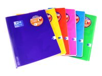 Oxford Openflex - Cahier polypro à spirale 24 x 32 cm - 180 pages - grands carreaux (Seyes) - disponible dans différentes couleurs
