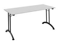 Table de réunion pliante - rectangulaire - L160 x H74 x P70 cm - gris/noir