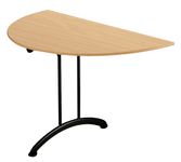 Table de réunion pliante - demi-ronde - L140 x H74 x P70 cm - imitation hêtre/noir