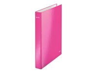 Leitz WOW - Classeur à anneaux - Dos 40 mm - A4 Maxi - pour 250 feuilles - rose métallisé