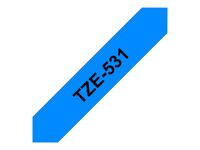 Brother TZe531 - Ruban d'étiquettes auto-adhésives - 1 rouleau (12 mm x 8 m) - fond bleu écriture noire