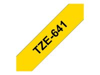 Brother TZe641 - Ruban d'étiquettes auto-adhésives - 1 rouleau (18 mm x 8 m) - fond jaune écriture noire