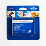 Brother TZe231S - Ruban d'étiquettes auto-adhésives - 1 rouleau (12 mm x 8 m) - fond blanc écriture noire