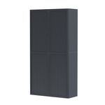 Armoire haute à rideaux EASY OFFICE - 110 x 204 x 41,5 cm - Corps, rideaux et poignée anthracite