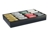 Clairefontaine Christmas - ruban d'emballage cadeau - 20 m x 13 mm - noir, blanc, argent, rouge, vert, or - polypropylène 