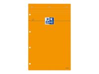 Oxford - Bloc notes - A4 + - 160 pages - grands carreaux - perforé - orange