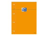 Oxford - Bloc notes - A4 - 160 pages - grands carreaux - perforé - orange