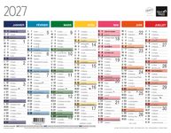 Quo Vadis - Calendrier mural - Français - Arc en ciel - Arc-en-ciel - 13 mois de janvier à janvier - 27x21 cm - Papier Clairefontaine blanc - Fabrication française