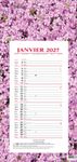 Quo Vadis - Bloc mensuel - Français - Fantaisie - Fleurs - 12 mois de janvier à décembre - 16x33,5 cm - Papier Clairefontaine blanc - Fabrication française