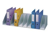 Trieur pour classeurs à levier - 10 cases fixes - L 89,7 cm - gris