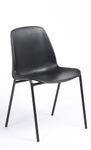 Chaise CHARLOTTE - pieds noirs sans accroche - noir
