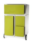 Caisson de bureau mobile EASYBOX - 4 tiroirs mixtes - Vert