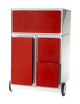 Caisson de bureau mobile EASYBOX - 4 tiroirs mixtes - Rouge