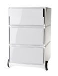 Caisson de bureau mobile EASYBOX - 2 tiroirs et 2 plumiers - Blanc