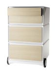 Caisson de bureau mobile EASYBOX - 2 tiroirs et 2 plumiers - Hêtre