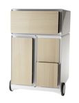 Caisson de bureau mobile EASYBOX - 4 tiroirs mixtes - Hêtre