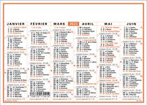 Oberthur Classique - Calendrier 6 mois par face - 7,7 x 10,6 cm