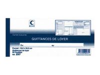 ELVE - Carnet à souche quittances de loyer - 50 feuillets - 10,5 x 24,5 cm