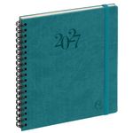 Agenda de bureau spiralé Swan Eurotime 18S - 1 semaine sur 2 pages - 15 x 17 cm - disponible dans différentes couleurs - Exacompta