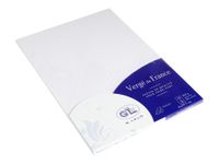 G.LALO Vergé de France - cartes en papier vergé - 25 feuilles - Blanc