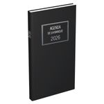 Lecas - Agenda Banquier Long - 1er prix - 1 volume - 15x34 cm - 768P - 1 jour/2 pages - noir